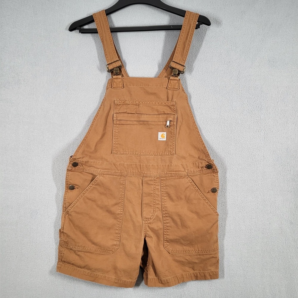 Carhartt Shortalls Women's Medium (8-10) Brown Relaxed Fit Overalls BS5268W